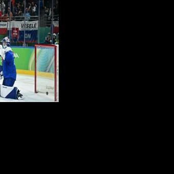 Roope Hintz (3rdL) and Kaapo Kakki (not pictured) struck in quick succession in the third period to ensure Finland ended their campaign on the podium