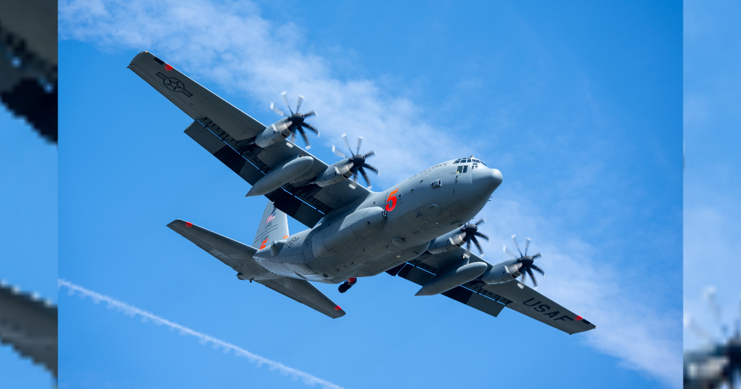 Military aircraft equipped with Modular Airborne Fire Fighting Systems (MAFFS) mobilized to assist with wildfire suppression