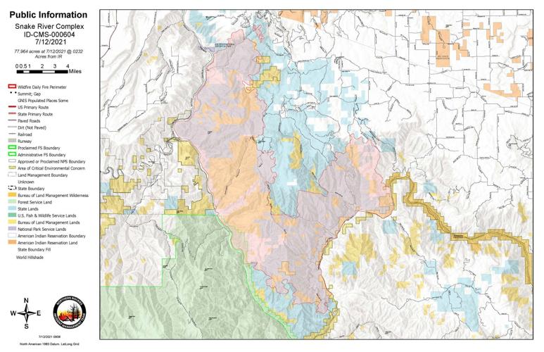 Snake River Complex Fire Map