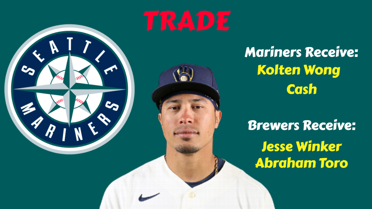 Mariners get 2B Kolten Wong from Brewers for Winker, Toro - The