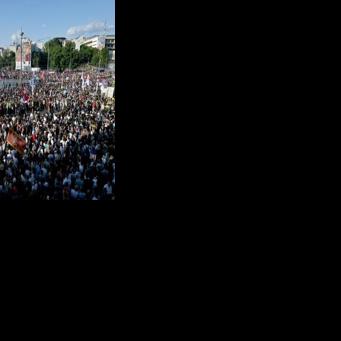 Thousands gathered in Belgrade ahead of an 'ultimatum' for President Aleksandar Vucic to call early elections