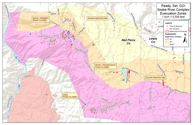 Nez Perce County Evacuation Map (Fire)