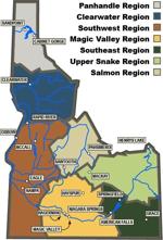 Idaho Fish Hatchery Regions