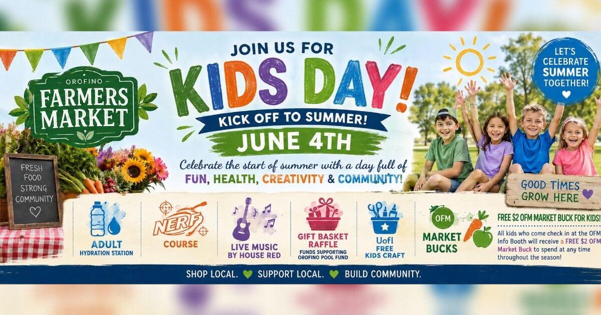 Community invited to Kick Off Summer with Orofino Farmers “Kids Day” Market Party