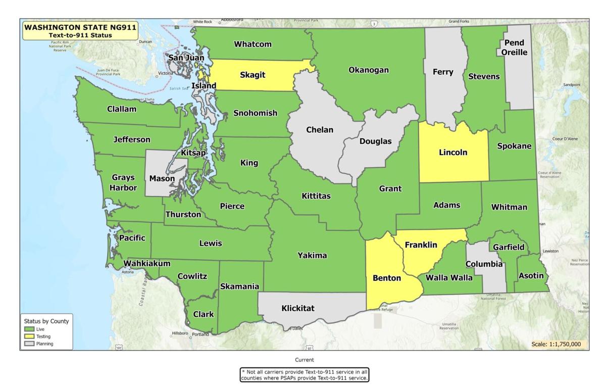 WA Text-to-911 County Map