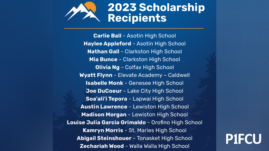 P1FCU Announces 2023 Scholarship Recipients | Idaho |  bigcountrynewsconnection.com
