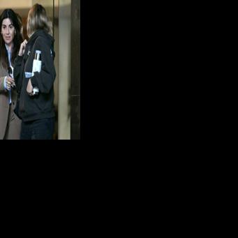 Diego Maradona's daughter Gianinna and her mother Claudia Villafane at the San Isidro courthouse
