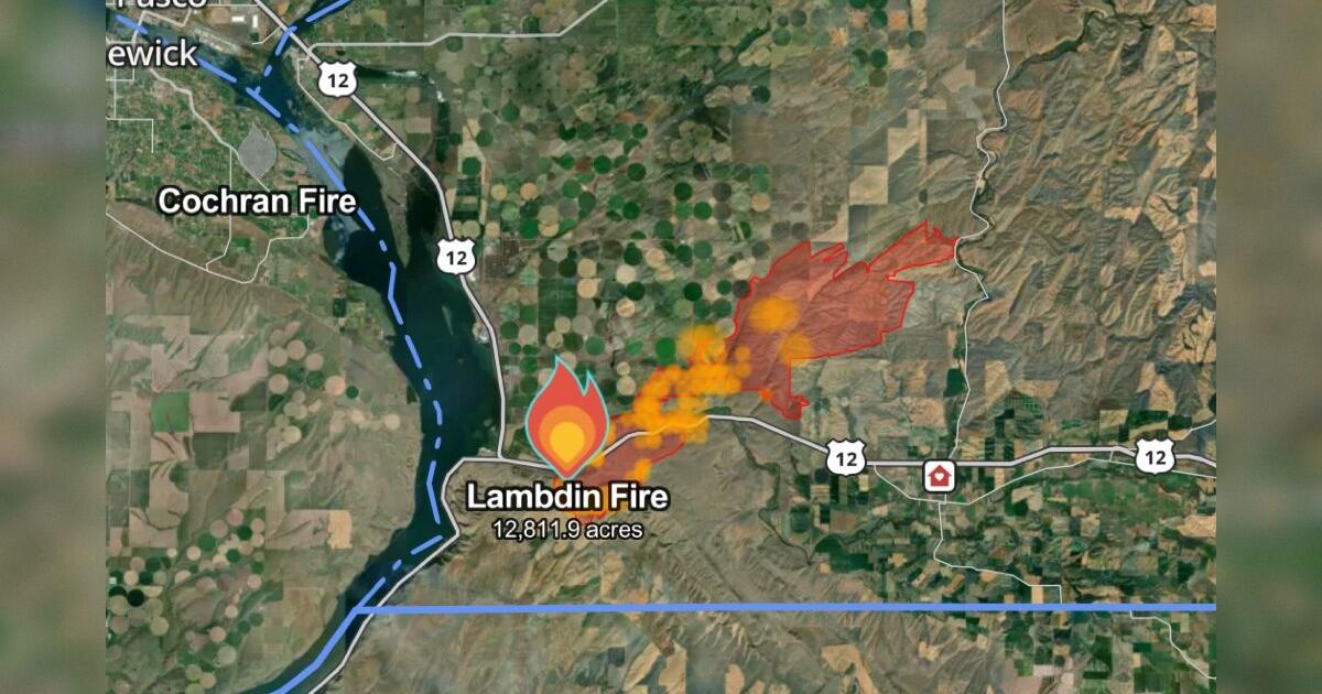 Lambdin Fire Burning In Walla Walla County Estimated at 12,811 Acres