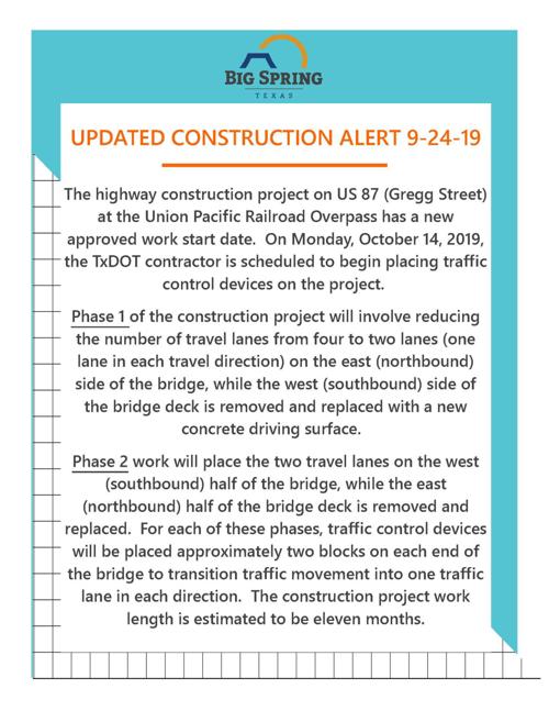 Updated Construction Schedule for Overpass