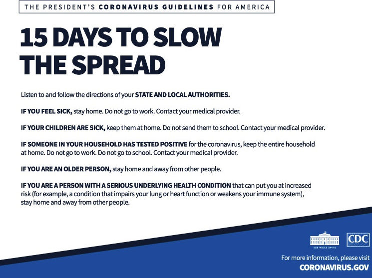 15 Days To Slow The Spread From The CDC News Bigspringherald