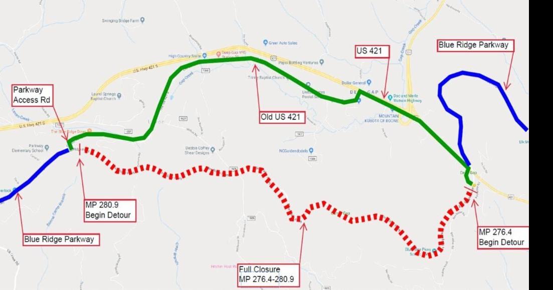 Detour on Blue Ridge Parkway for repair project News