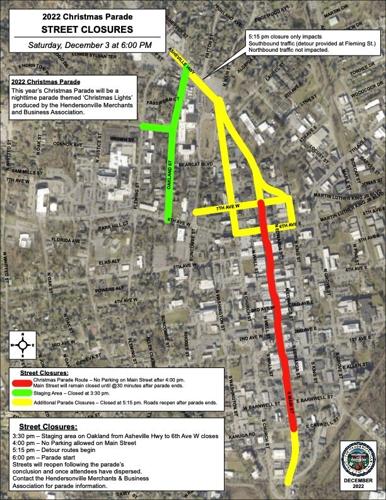 Hendersonville Christmas Parade Street Closures on December 3 ...
