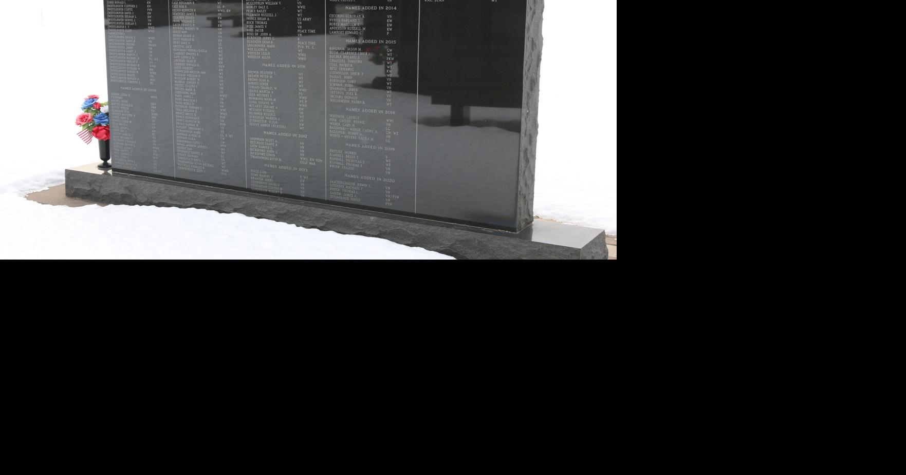 Bloomer Veterans Memorial Collecting Names For New Additions Front