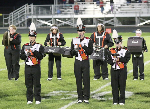 Bloomer Blackhawks Marching Band Performs At Halftime