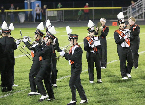 Bloomer Blackhawks Marching Band Performs At Halftime