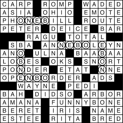 Bone Names Crossword Puzzle Answers | crossword mysteries