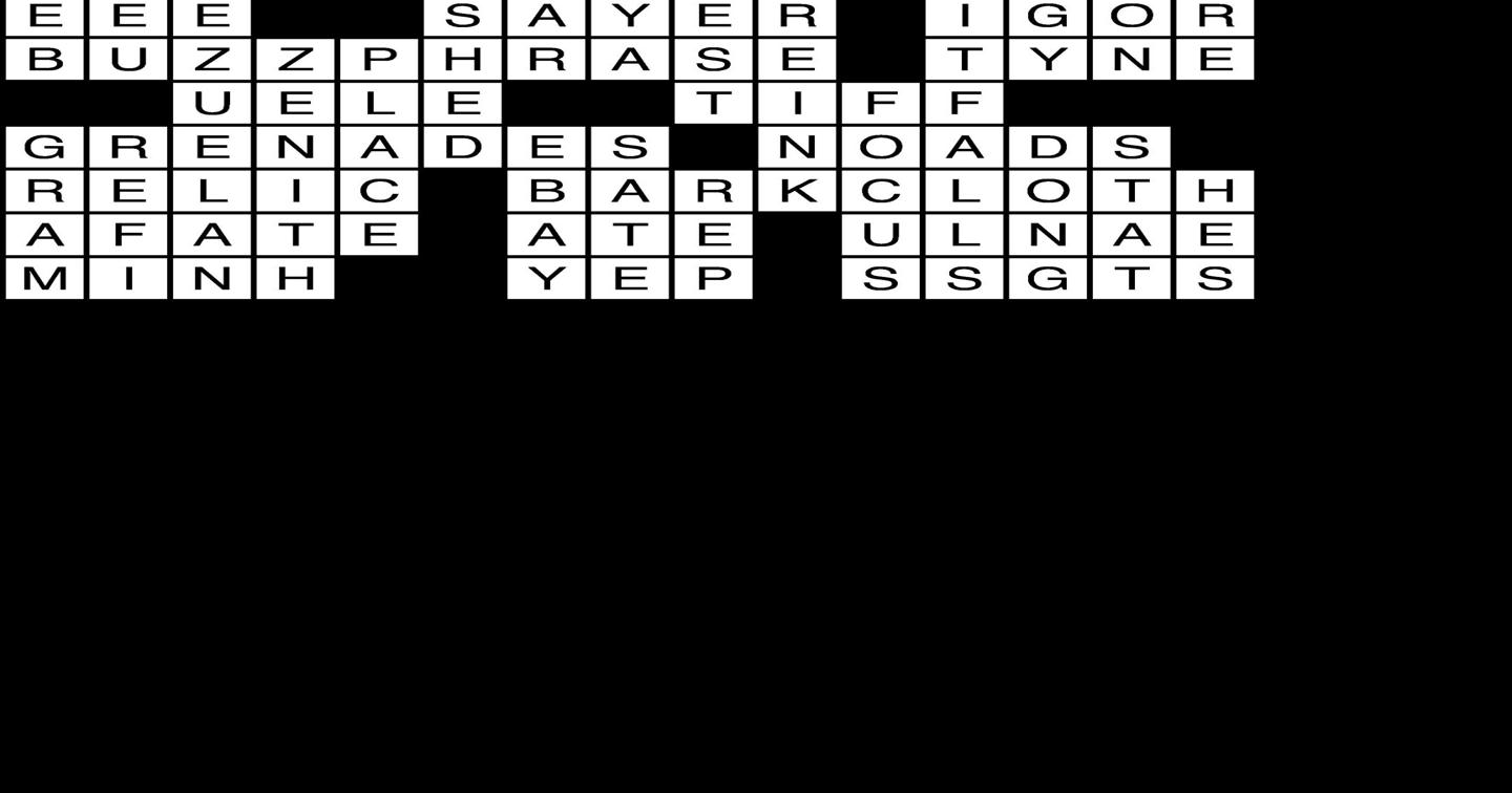 Crossword Puzzle Answers January 20, 2022 Crossword