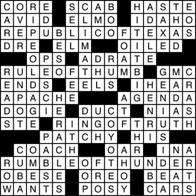 Crossword Puzzle Answers 8 30 Crossword Answers Breezejmu Org