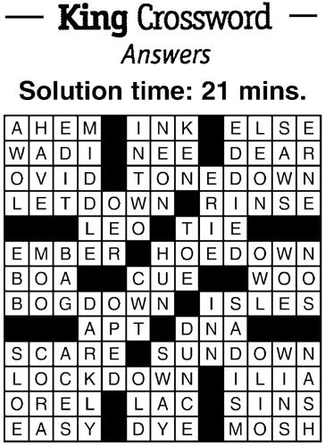 Crossword puzzle answers 3/1 | Site | breezejmu.org
