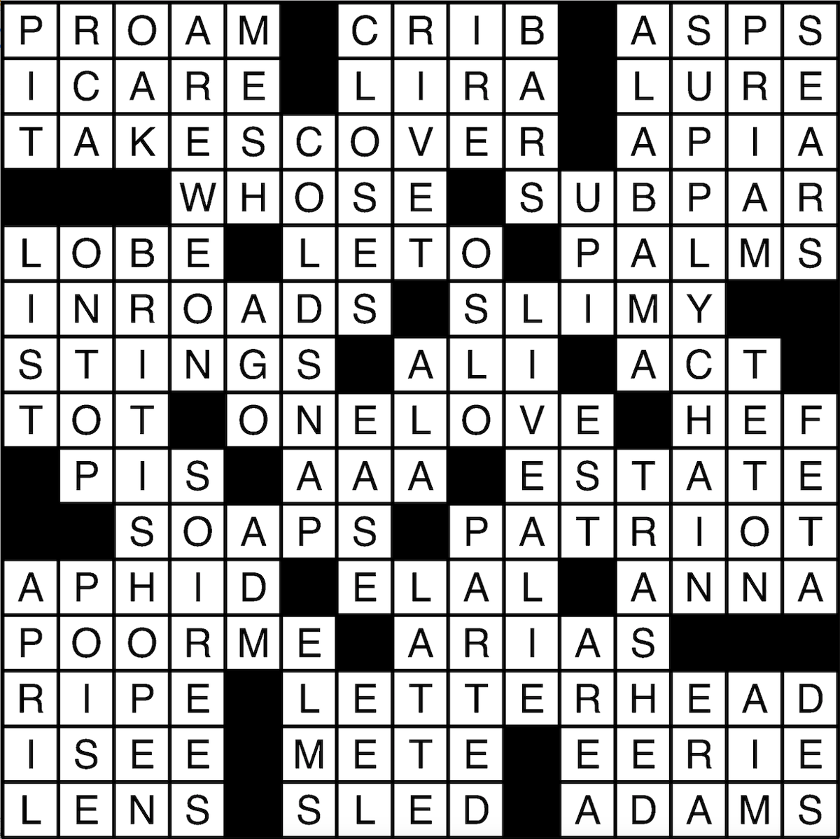 Crossword puzzle answers March 30, 2017 Crossword Answers