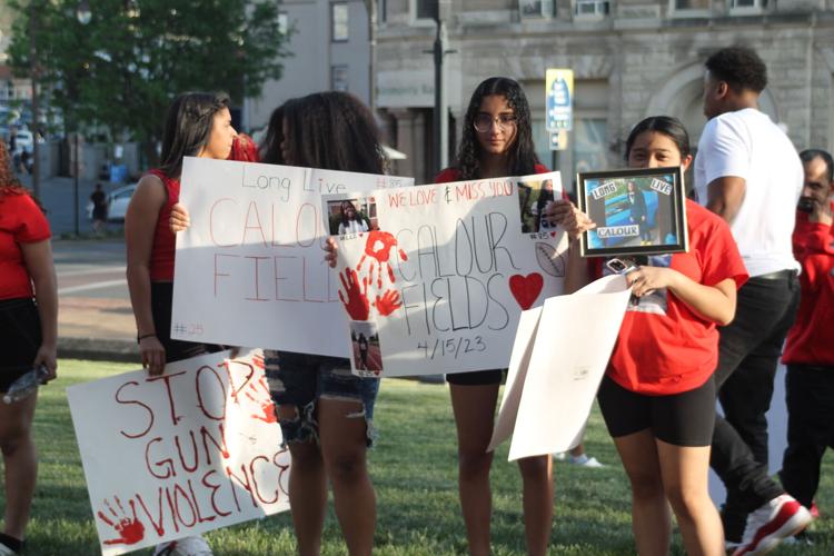 Harrisonburg community gathers to remember Calour Fields, protest gun