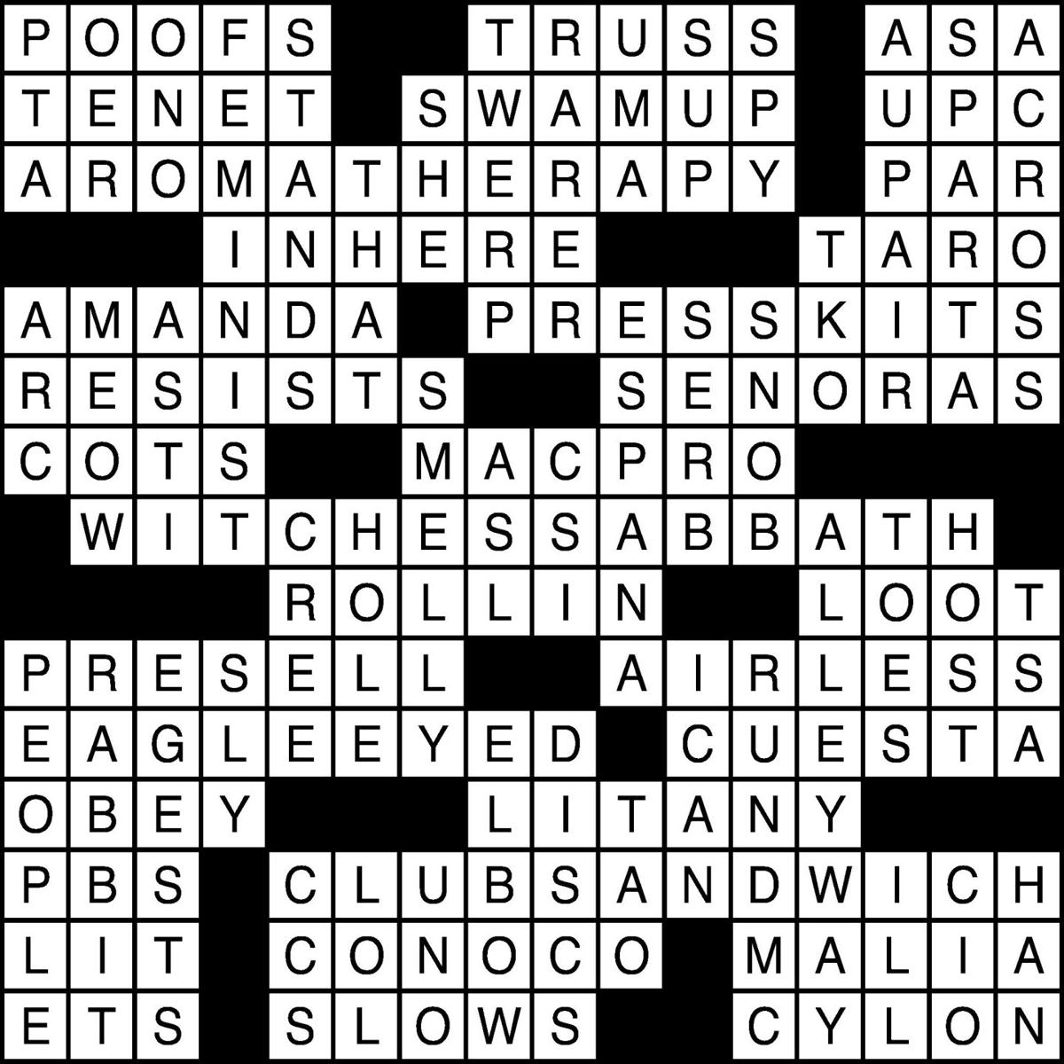 Crossword Puzzle Answers: September 16, 2021 | Crossword ...