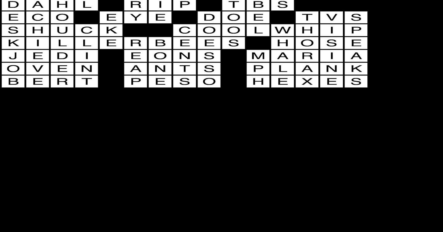 Crossword puzzle answers 04/25 Site