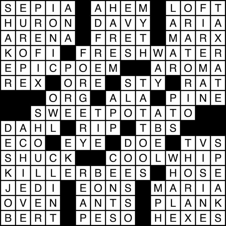 Crossword puzzle answers 04/25 Site