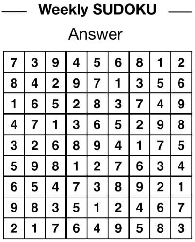 superficial semáforo guía Sudoku Puzzle Answers 3/22 | Site | breezejmu.org