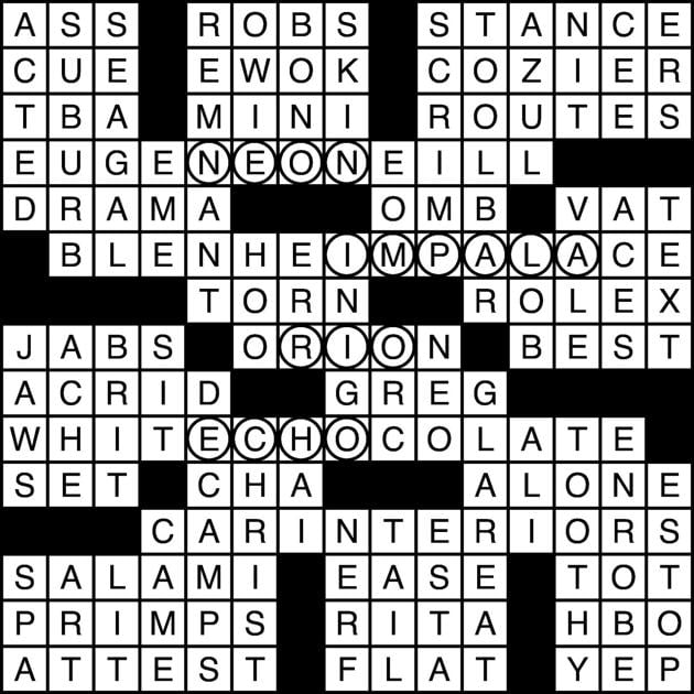 Crossword puzzle answers 01/17 Crossword Answers