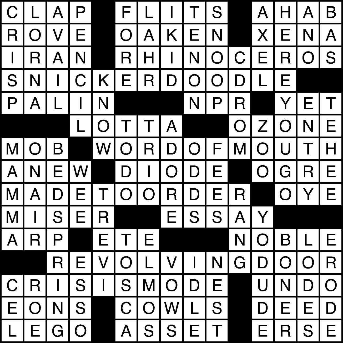 Crossword puzzle answers 08/29 Crossword Answers