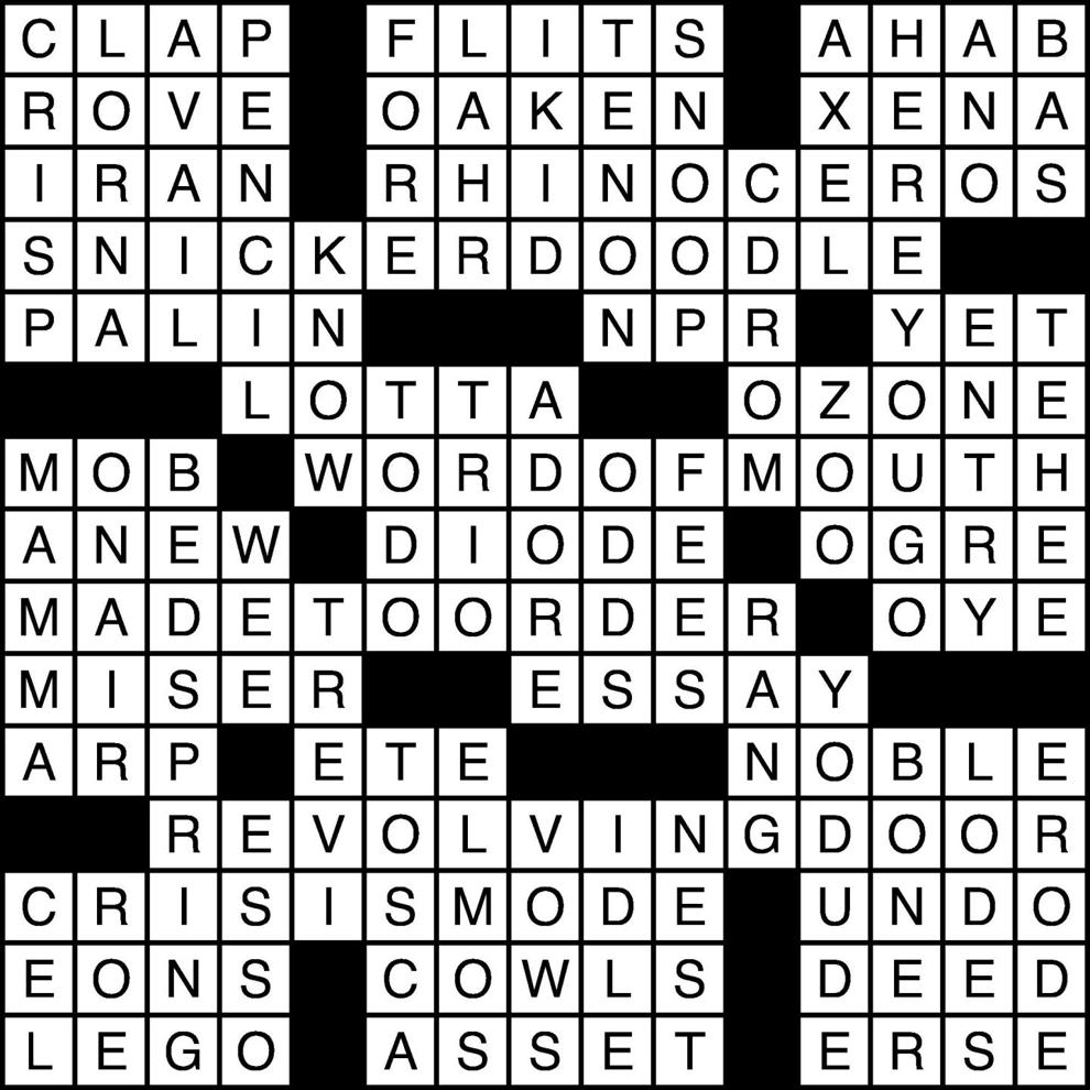 Crossword puzzle answers 08/29 Crossword Answers