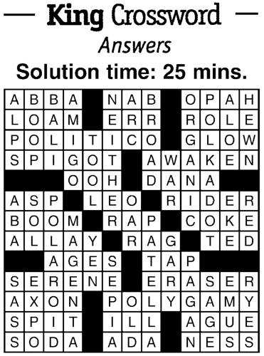 Crossword puzzle answers 1/25 | Site | breezejmu.org