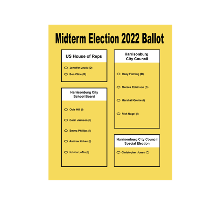 Who's on the ballot for midterm elections in Harrisonburg | News |  breezejmu.org