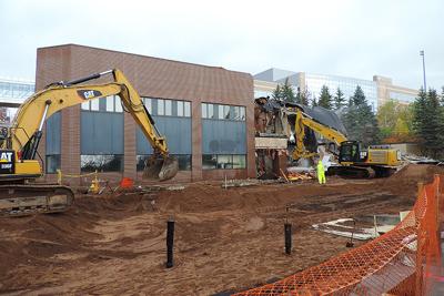 Commercial structures demolished to accommodate new Essentia Health tower