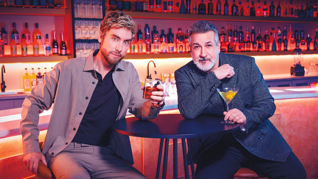 Lance Bass and Joey Fatone hosting the Cocktail Wars competition on E! network
