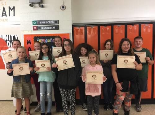Manton Middle School students of the month