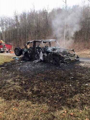 Jeep Wrangler catches fire on M-115, no injuries | News 