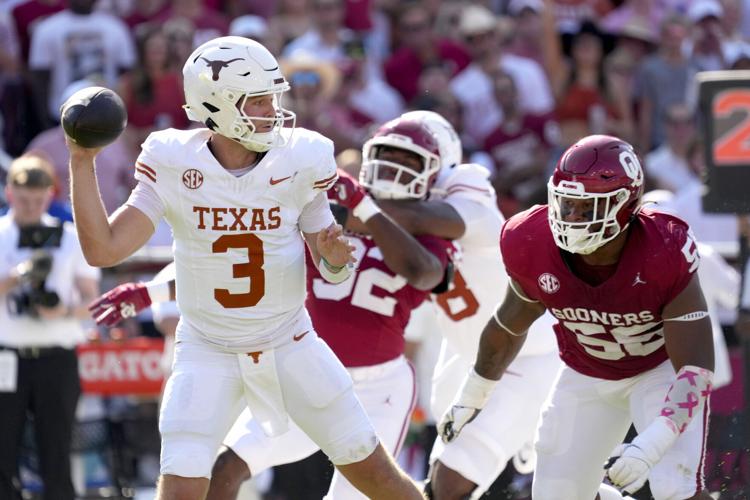 Ewers returns as No. 1 Texas beats No. 18 Oklahoma 343 in 1st Red