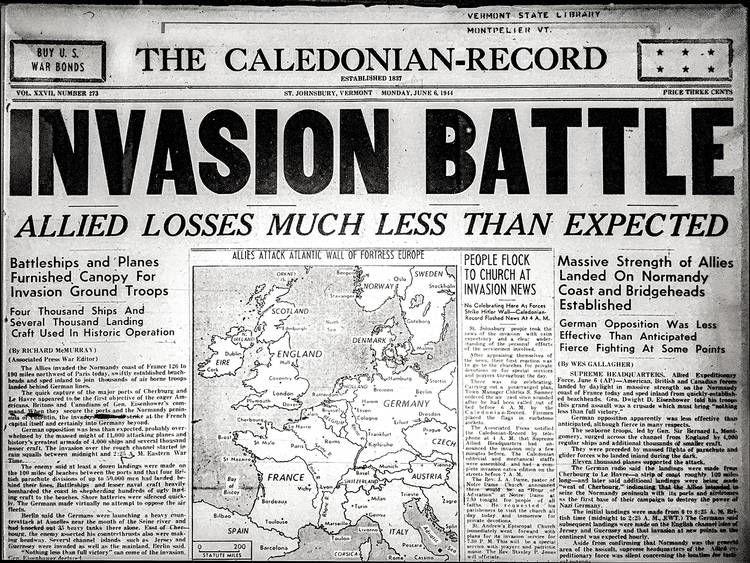 D Day Remembrance Front Page News On June 6 1944 Local News