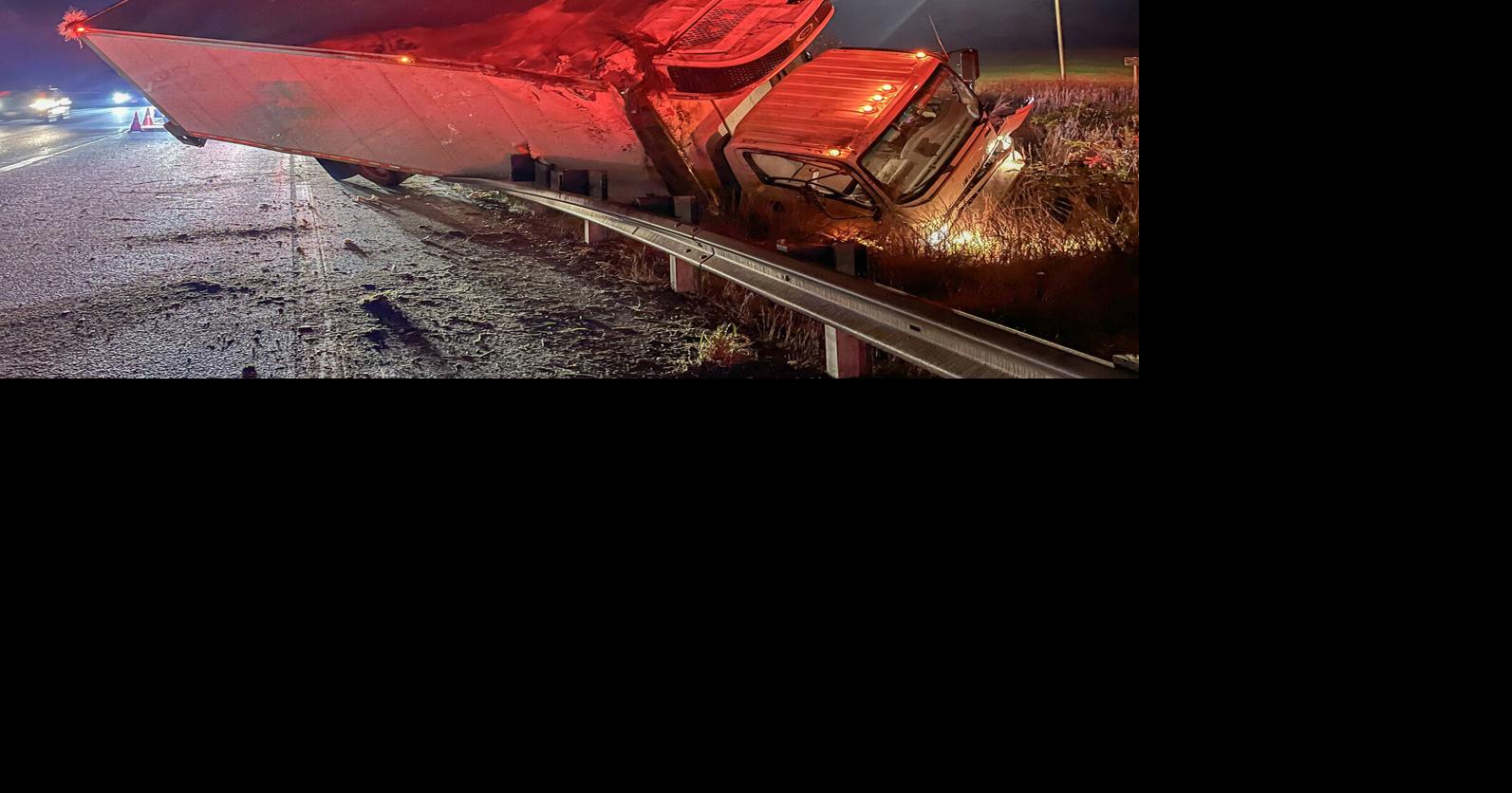 Box Truck Overturns Onto Interstate 93 Guardrail | Local News ...