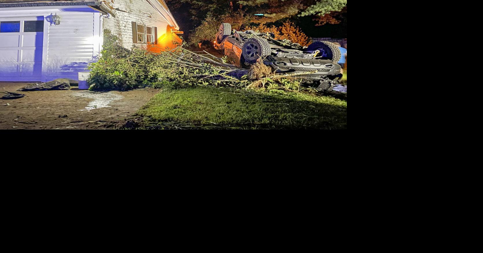 Speeding Truck Leaves Road, Flips And Crashes Into Side Of St. Johnsbury Garage