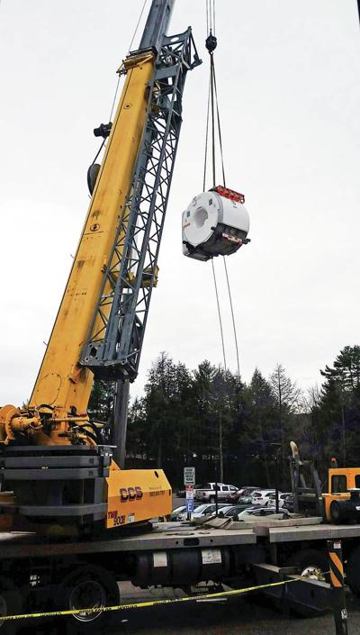 Crane Lowers Magnet For New MRI Into Place At NVRH