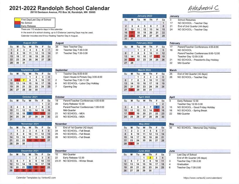 Randolph School District Calendar 2022 2023 - July 2022