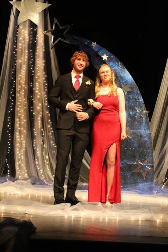 open lace back dress Cowl-Neck Long Glitter Prom Dress CC1618 Red / 2