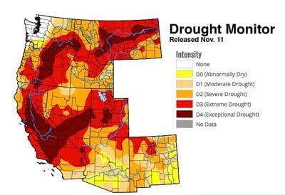 Drought monitor Nov. 11, 2021