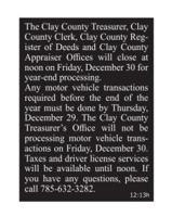Treasurer's Office closing