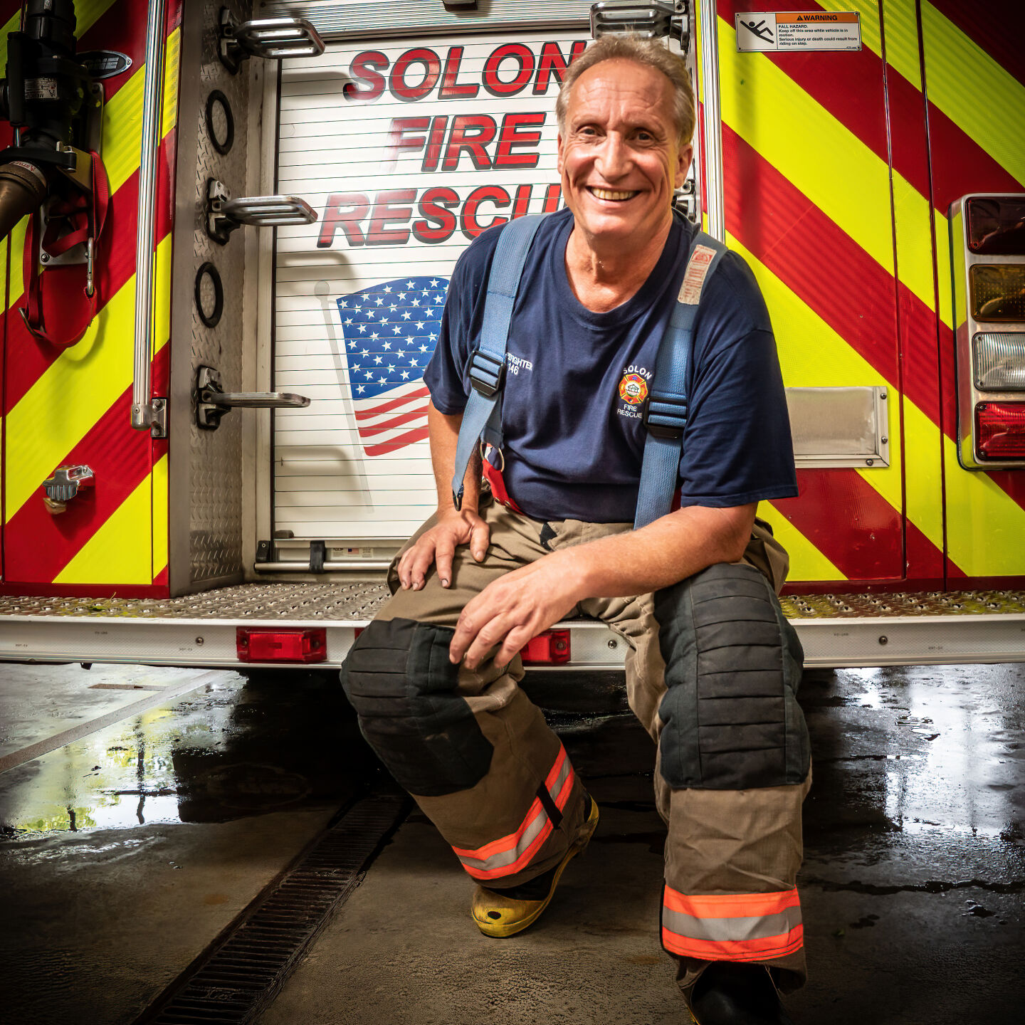 Blue shirt firefighter looks back on three decades of service