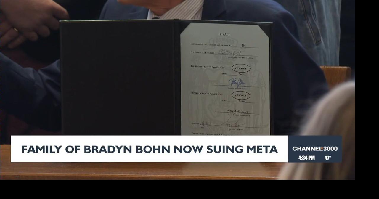 Family of Bradyn Bohn now suing Meta | Video | channel3000.com