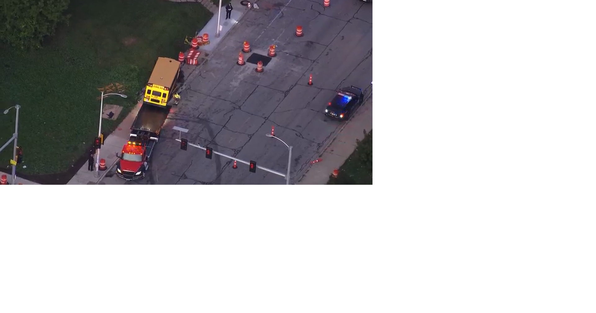 Car, bus and police car crash in Milwaukee hospitalizes 4